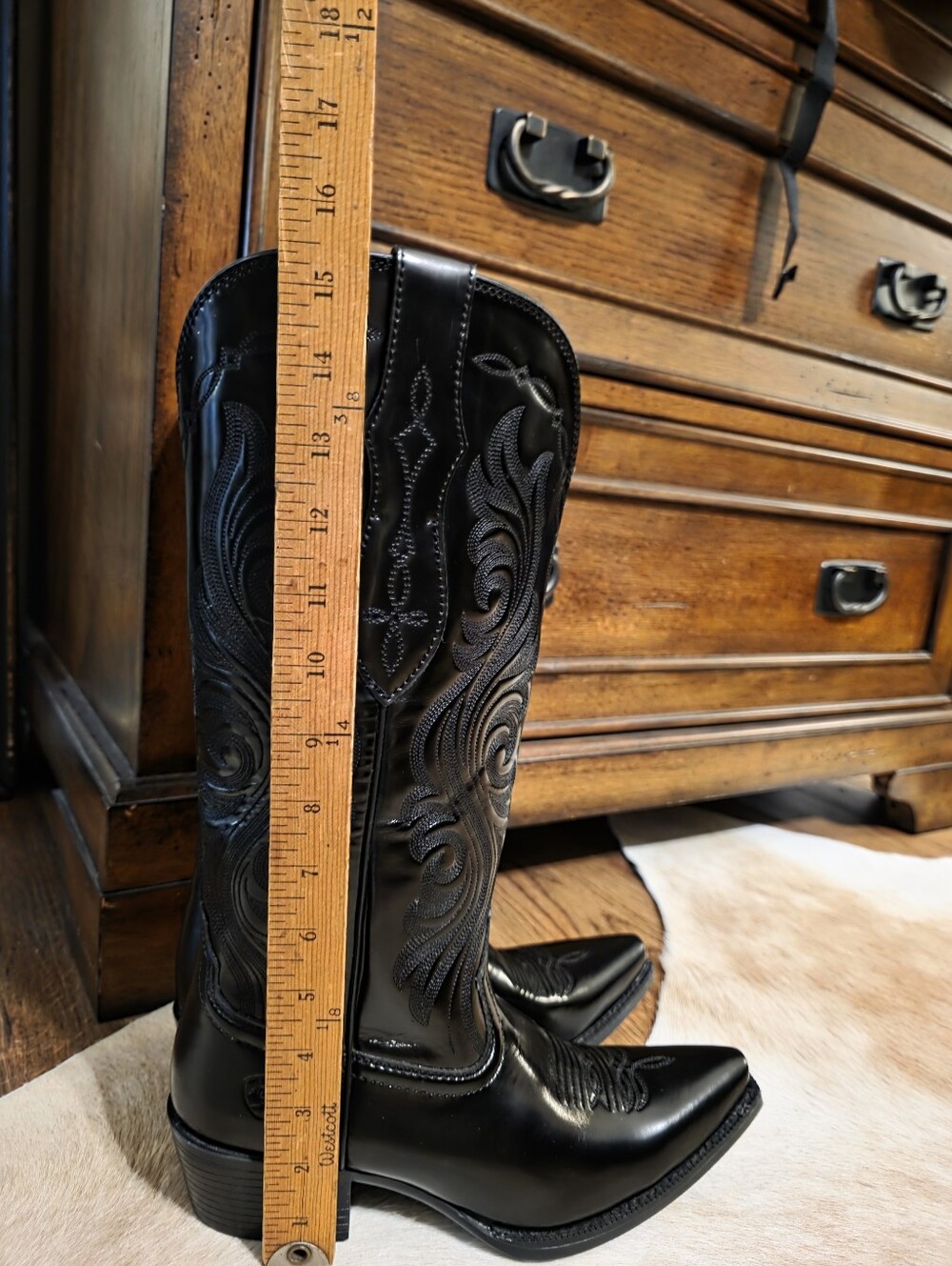 Ariat Women Taytum X Toe Western Boot Glossy Black, Size 7.5, NWOT - Picture 15 of 16